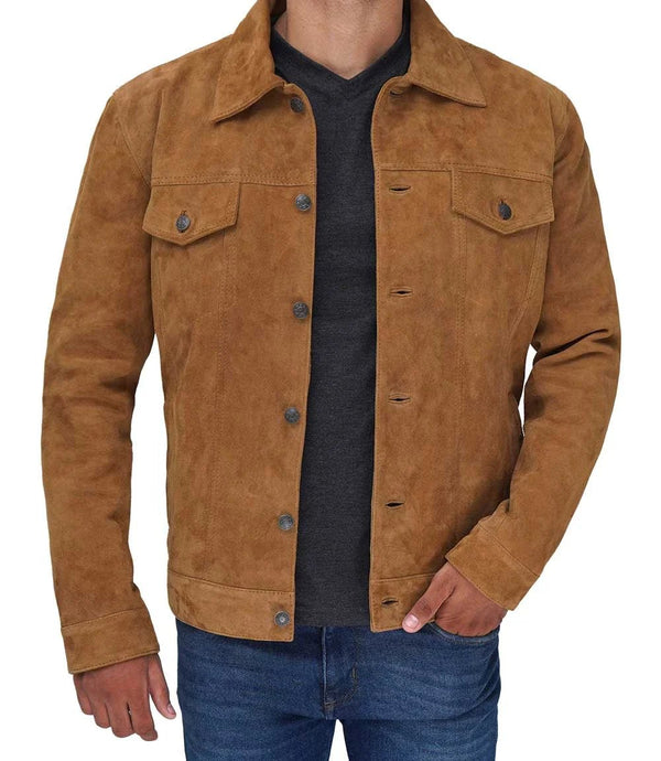 Logan Tan Suede Trucker Jacket - Rare Leather