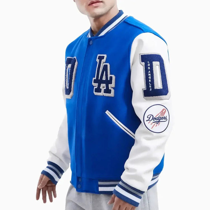 Los Angeles Dodgers MLB Mashup Varsity Jacket - Rare Leather
