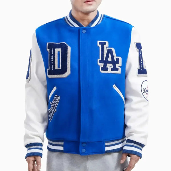 Los Angeles Dodgers MLB Mashup Varsity Jacket - Rare Leather