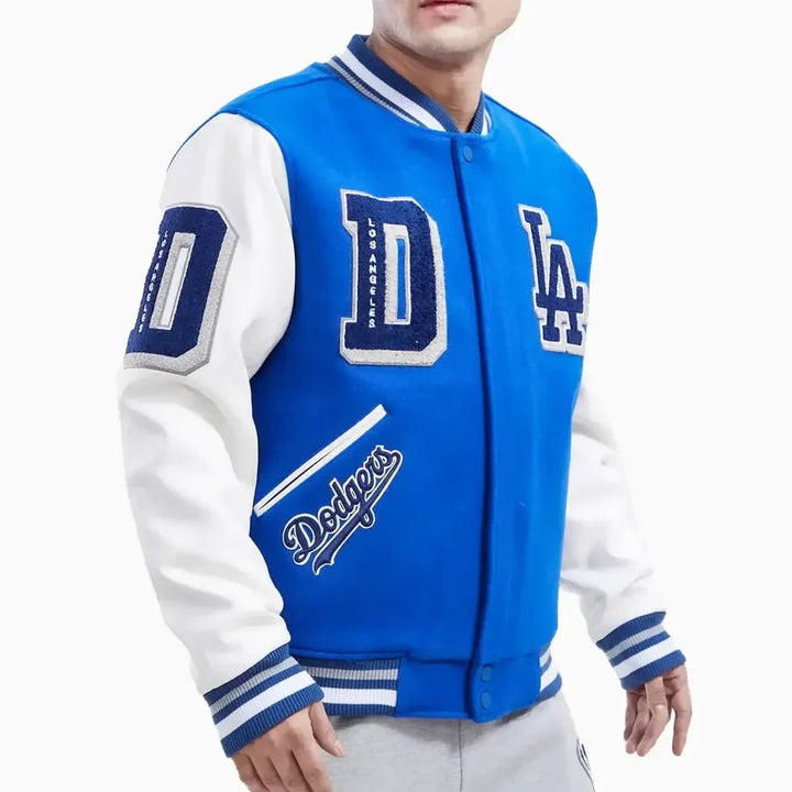 Los Angeles Dodgers MLB Mashup Varsity Jacket - Rare Leather