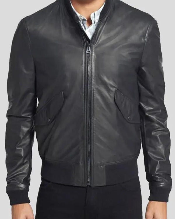 Lymo Black Bomber Leather Jacket - Rare Leather