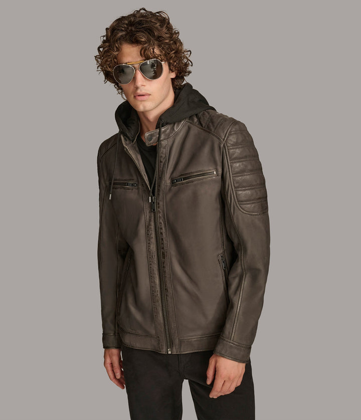 Mark Hooded Scuba Jacket - Rare Leather
