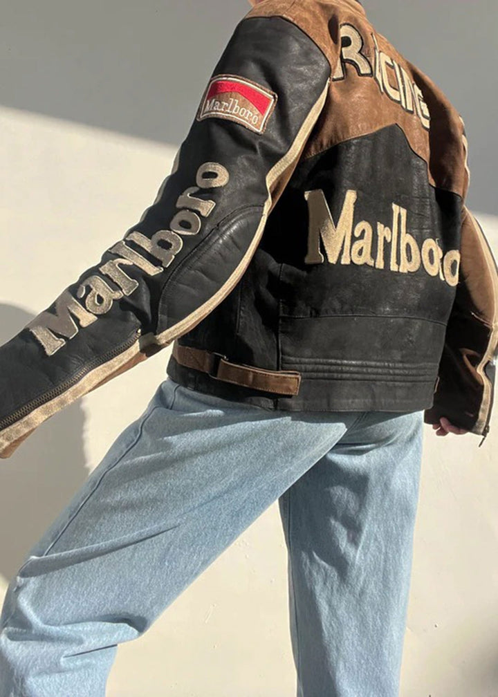 Marlboro Cafe Racer Leather Jacket for Men - Rare Leather