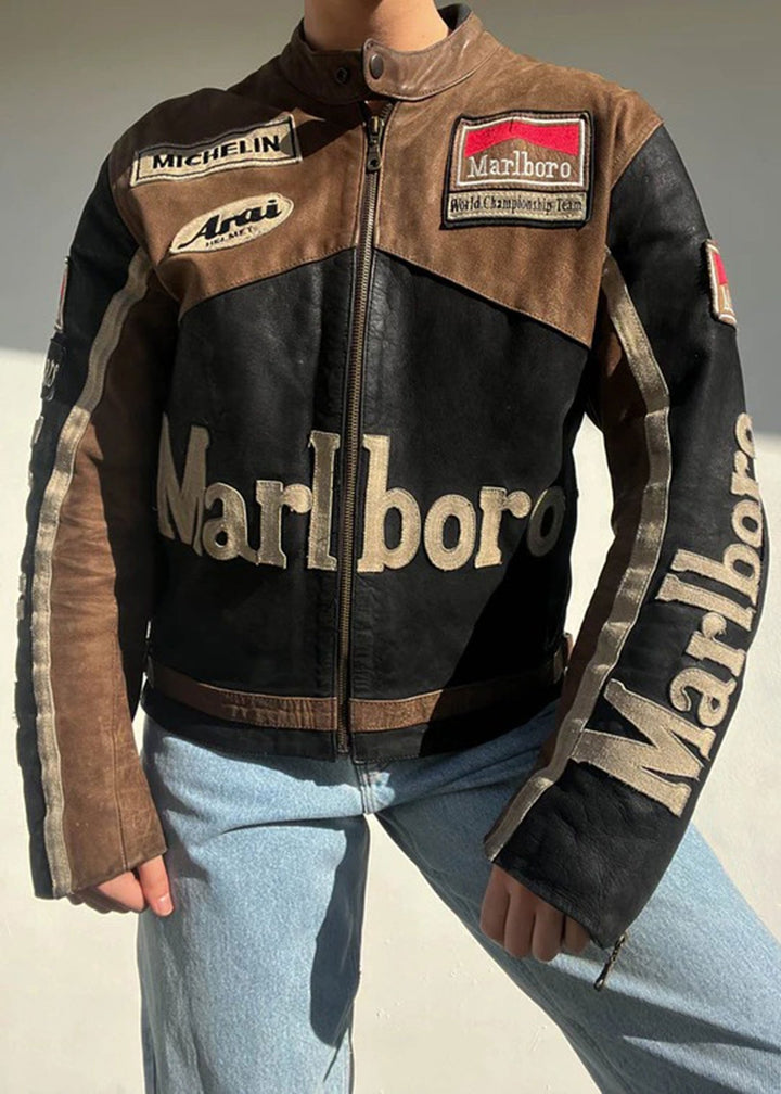 Marlboro Cafe Racer Leather Jacket for Men - Rare Leather