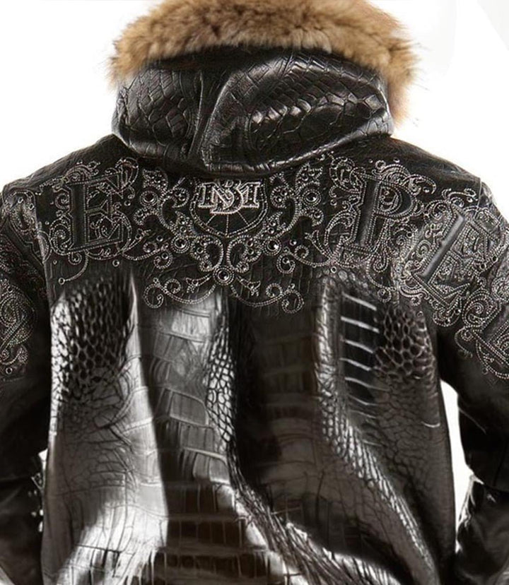MB Black Leather Jacket with Hood - Rare Leather Order Now !!