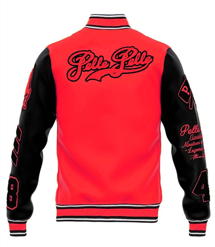 MB Red Black Varsity Jacket - Rare Leather Order Now !!