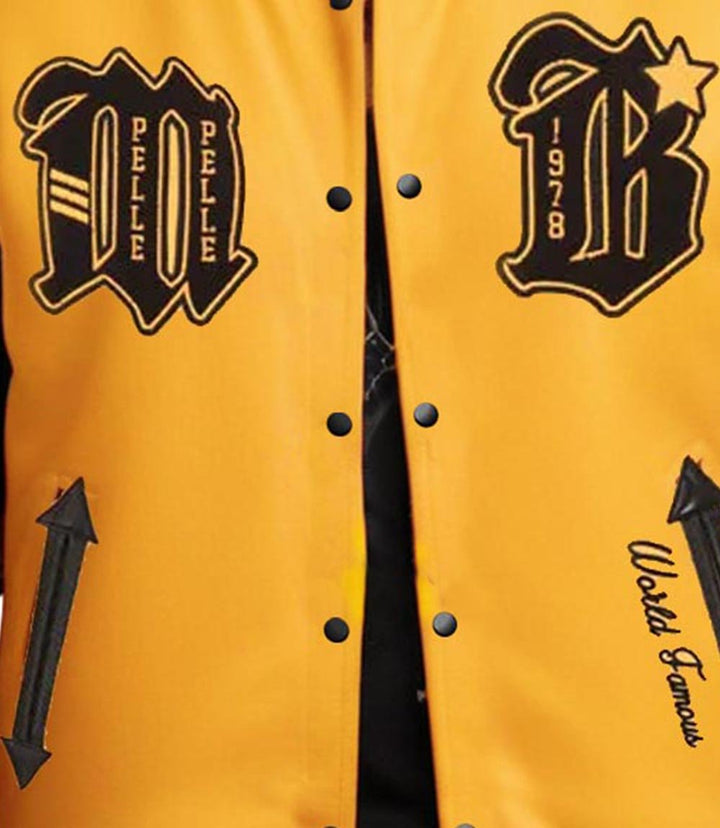 MB Yellow Black Varsity Jacket - Rare Leather Order Now !!