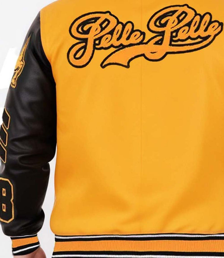 MB Yellow Black Varsity Jacket - Rare Leather Order Now !!