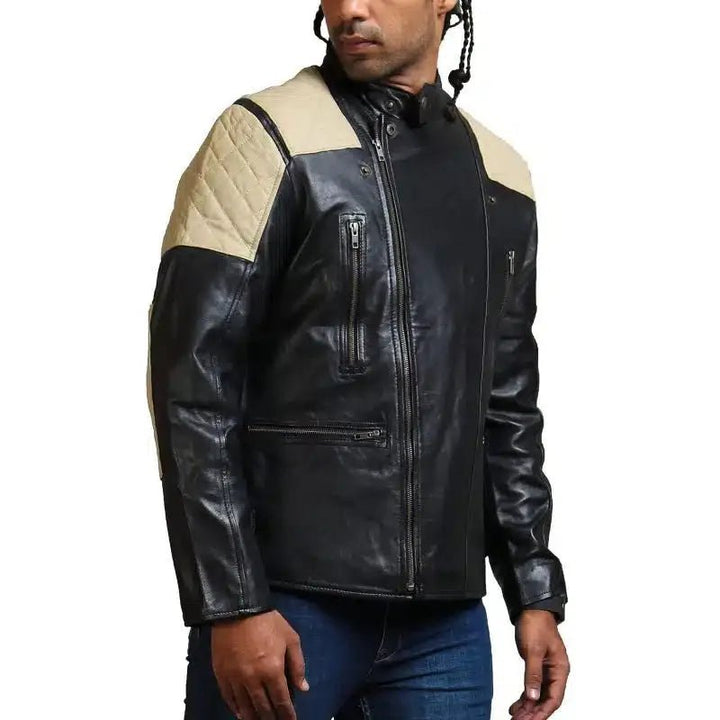 Men Black Brando Fashion Men Leather Jacket - Rare Leather