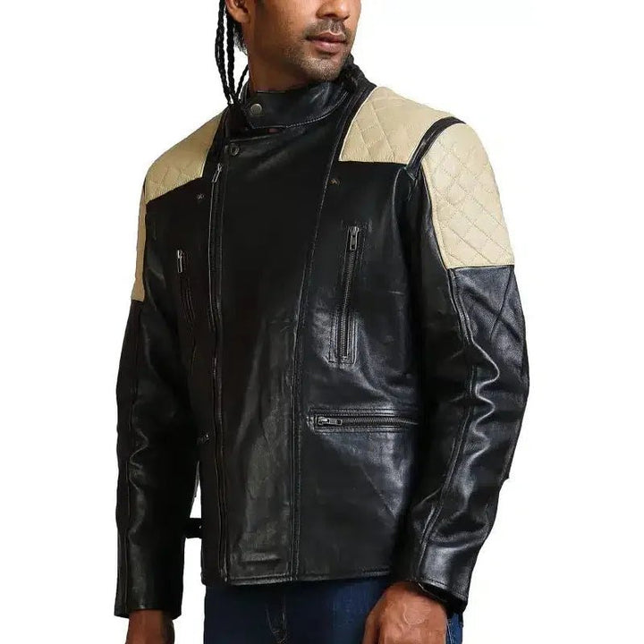Men Black Brando Fashion Men Leather Jacket - Rare Leather
