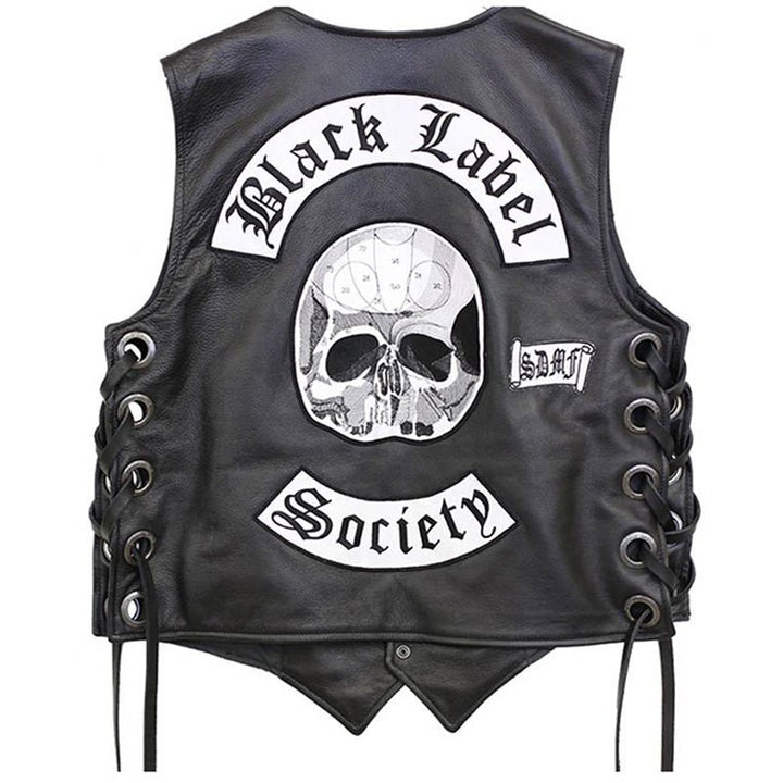 Men's Black Label Society Leather Vest - Rare Leather