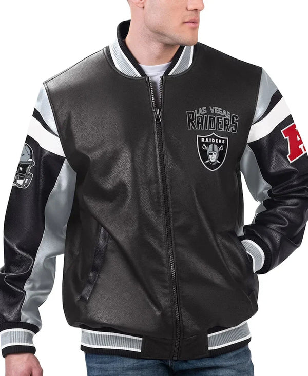 Men’s Las Vegas Raiders G - III Sports Varsity Jacket - Rare Leather
