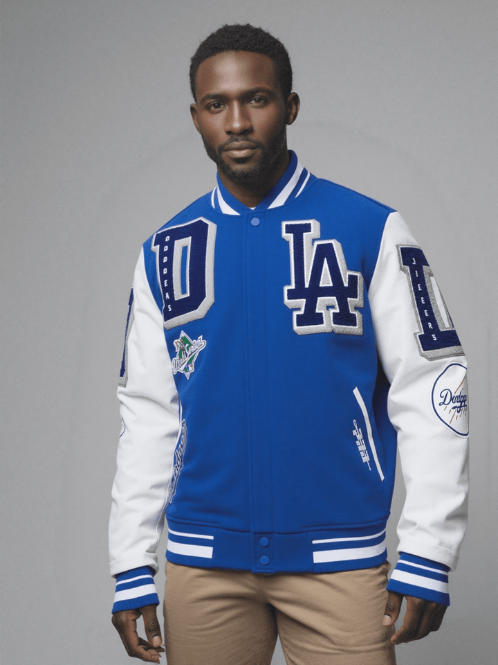 Men's Los Angeles Dodgers MLB Mashup Varsity Jacket - Rare Leather