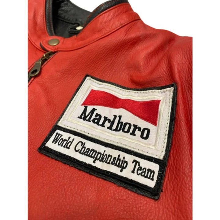 Men’s Red Marlboro Racing Jacket - Rare Leather