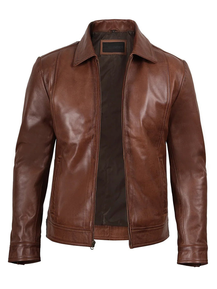 Mens Reeves Brown Harrington Real Leather Jacket - Rare Leather