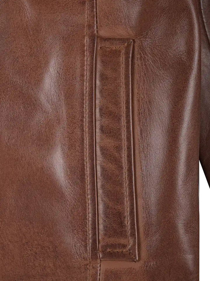 Mens Reeves Brown Harrington Real Leather Jacket - Rare Leather
