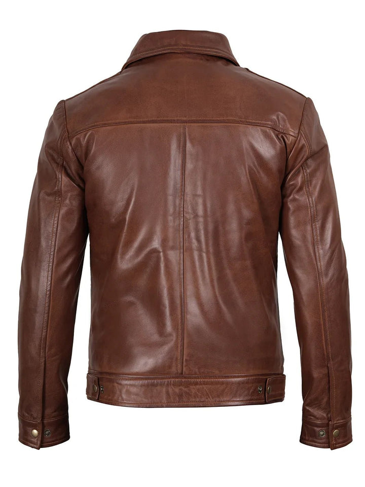 Mens Reeves Brown Harrington Real Leather Jacket - Rare Leather