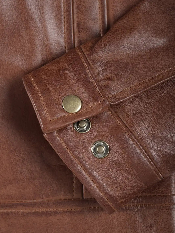 Mens Reeves Brown Harrington Real Leather Jacket - Rare Leather