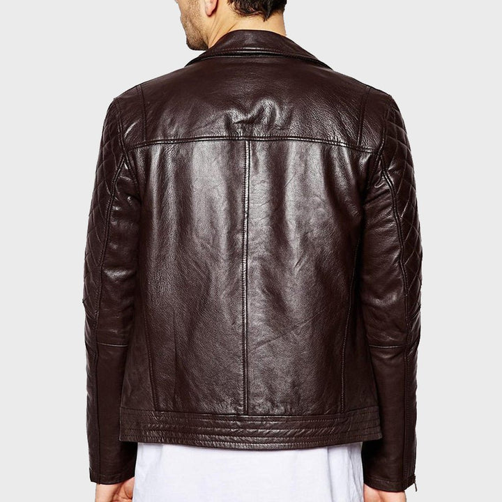 Men's Urbane Style Leather Motorcycle Jacket - Rare Leather