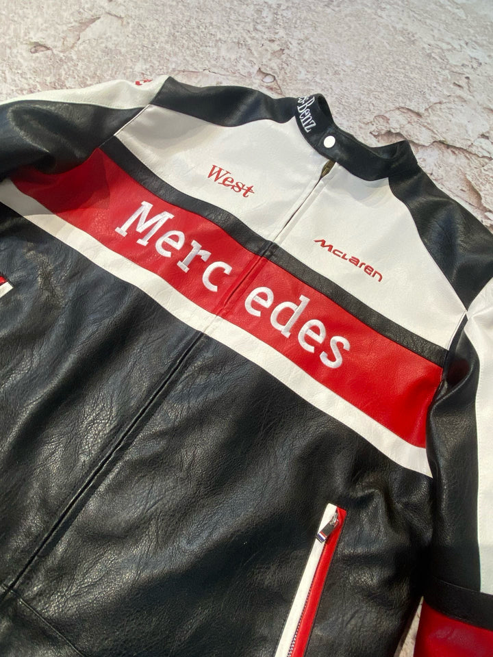 Mercedes x McLaren Leather Vintage Racing Jacket - Rare Leather Order Now !!