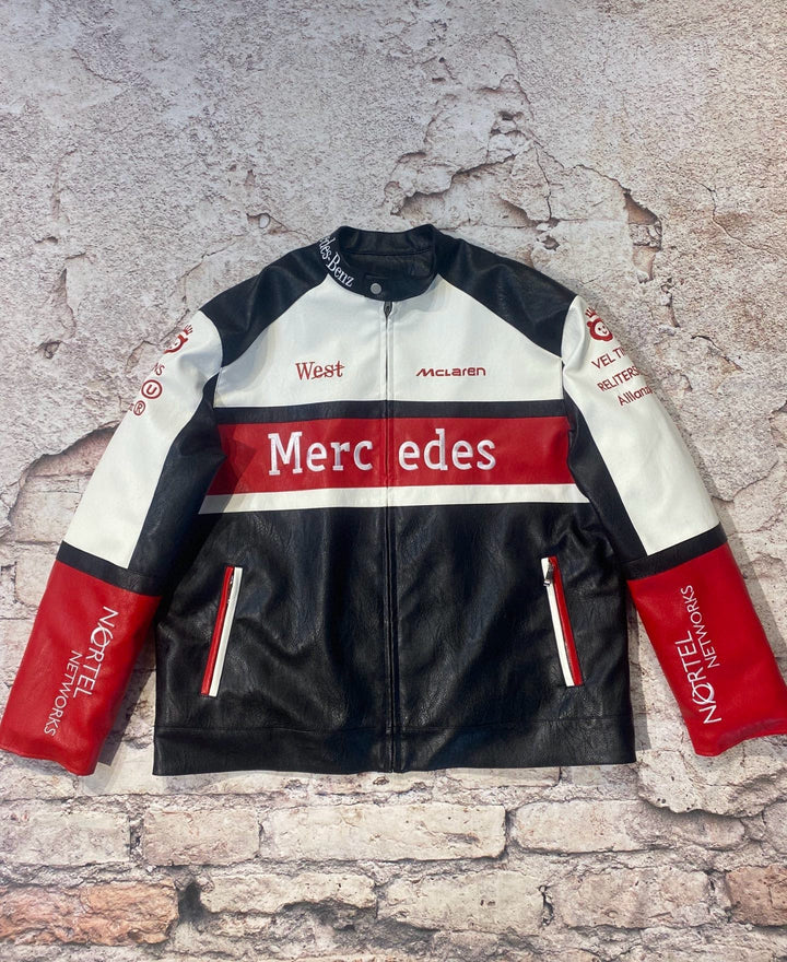 Mercedes x McLaren Leather Vintage Racing Jacket - Rare Leather Order Now !!