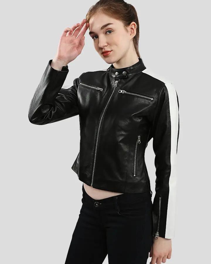 Michel Black & White Racer Leather Jackets - Rare Leather