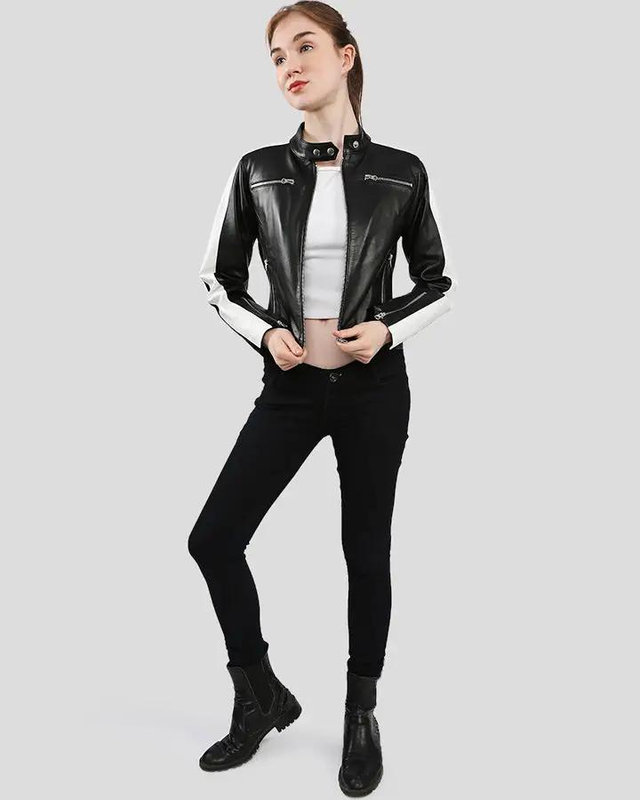 Michel Black & White Racer Leather Jackets - Rare Leather