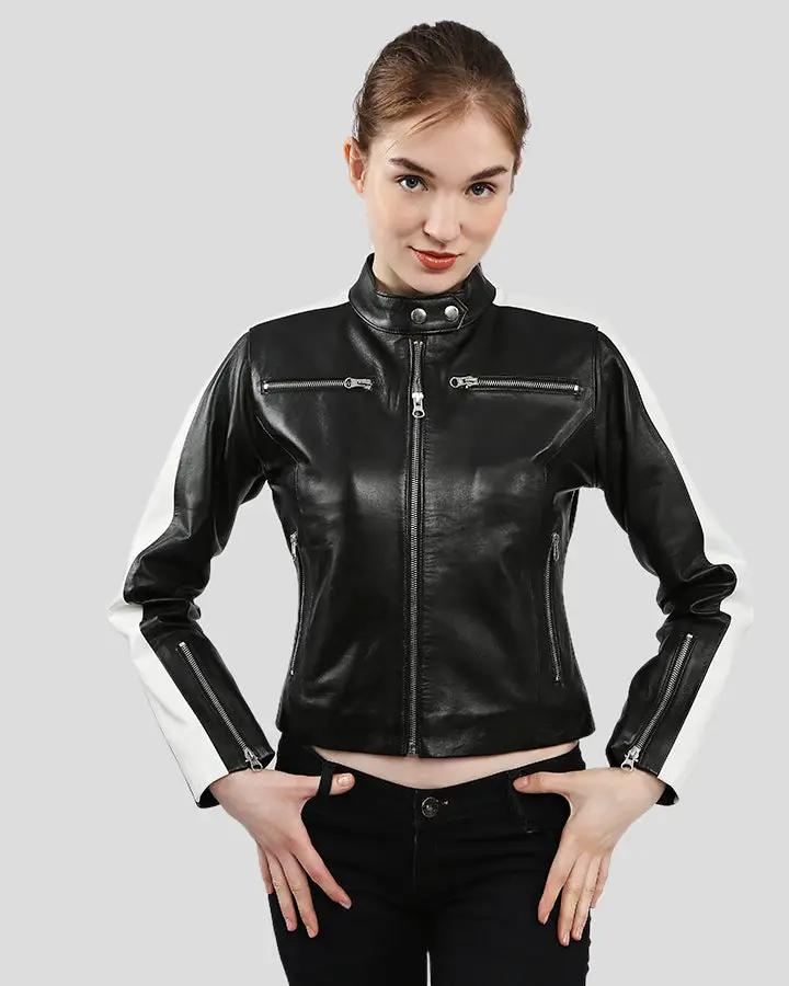 Michel Black & White Racer Leather Jackets - Rare Leather
