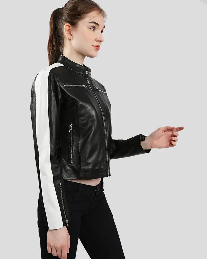 Michel Black & White Racer Leather Jackets - Rare Leather