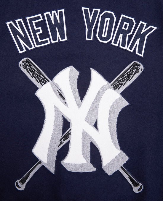 MLB New York Yankees Mashup Men's Rib Wool Varsity Jacket - Rare Leather