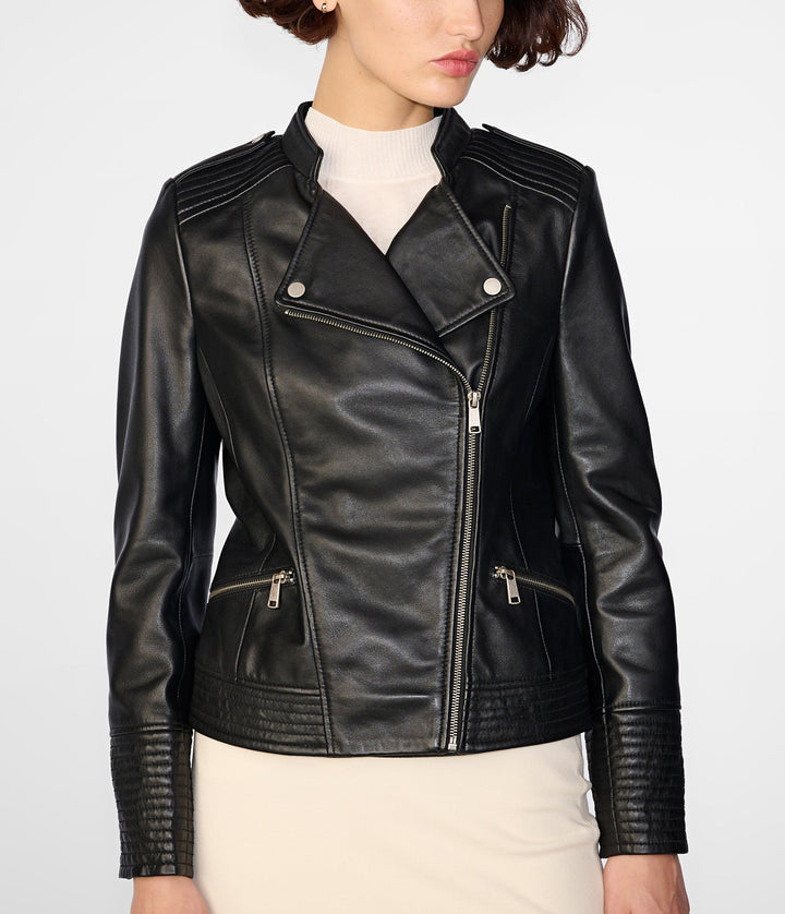 Monica Asymmetrical Leather Jacket - Rare Leather