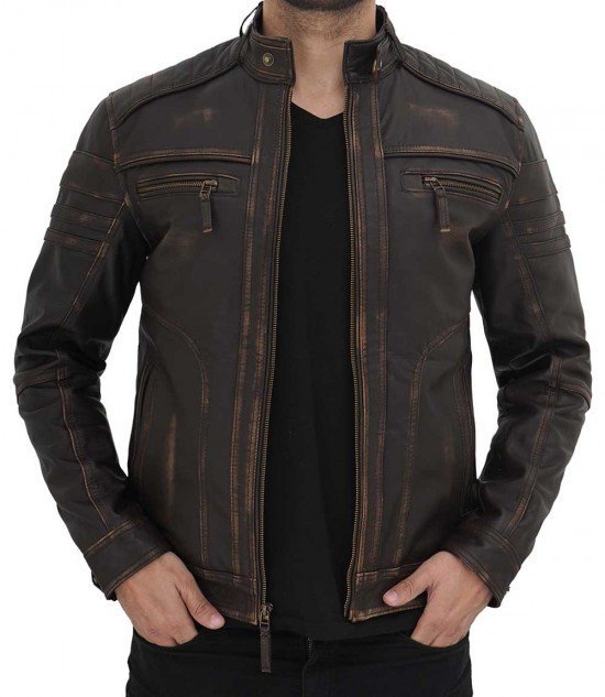 Monroe Distressed Brown Leather Jacket - Rare Leather
