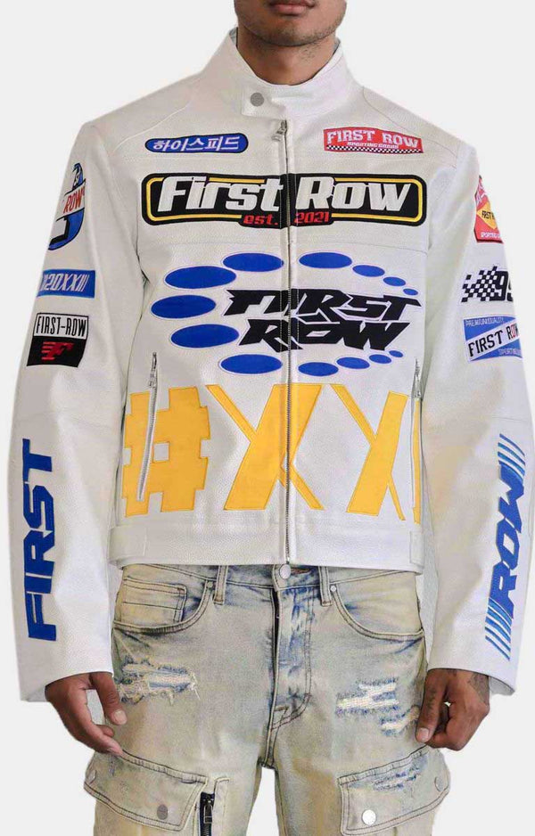 MOTOR RACING LEATHER JACKET - Rare Leather Order Now !!