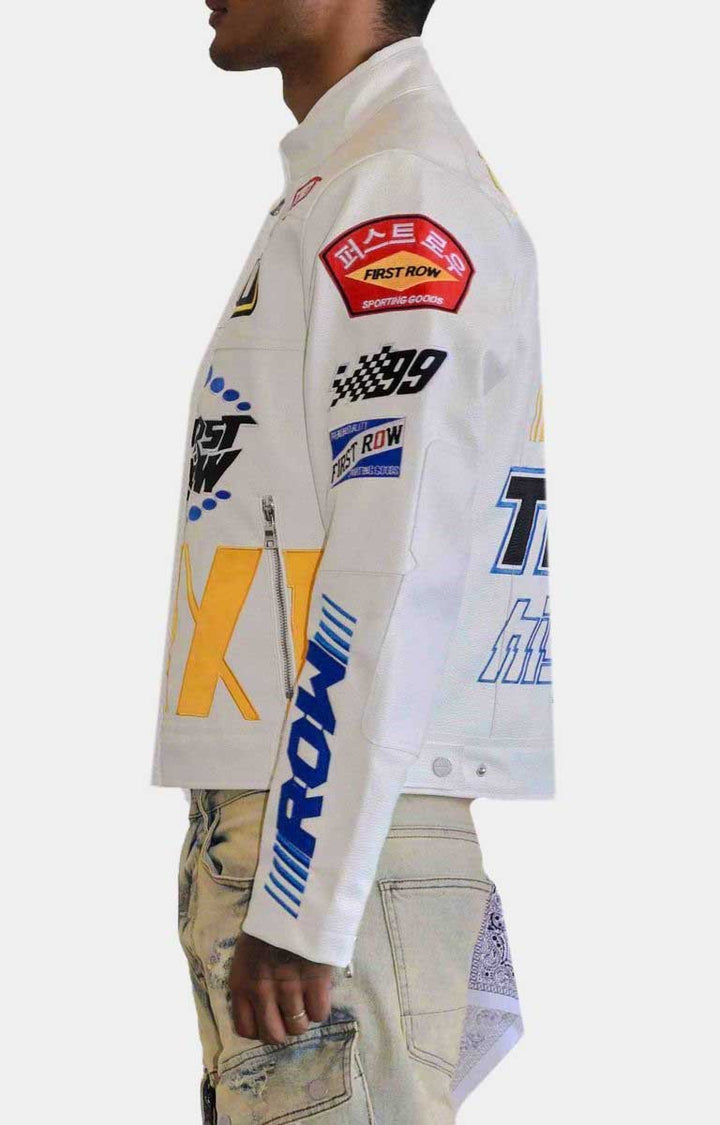 MOTOR RACING LEATHER JACKET - Rare Leather Order Now !!