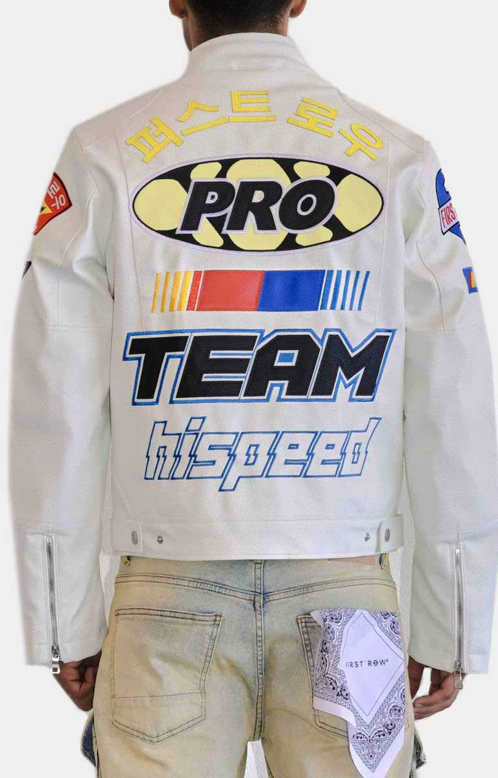 MOTOR RACING LEATHER JACKET - Rare Leather Order Now !!