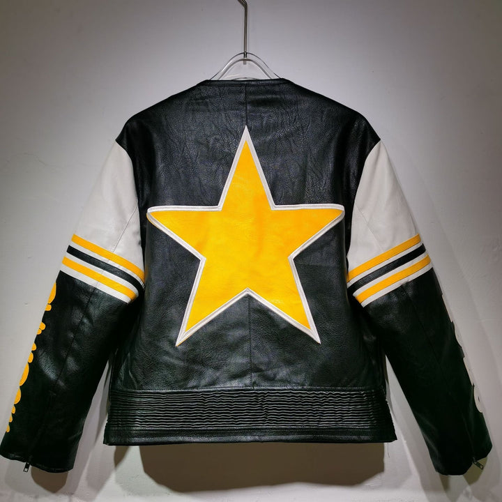 Mustard 2025 Leather Vintage Racing Jacket - Rare Leather Order Now !!