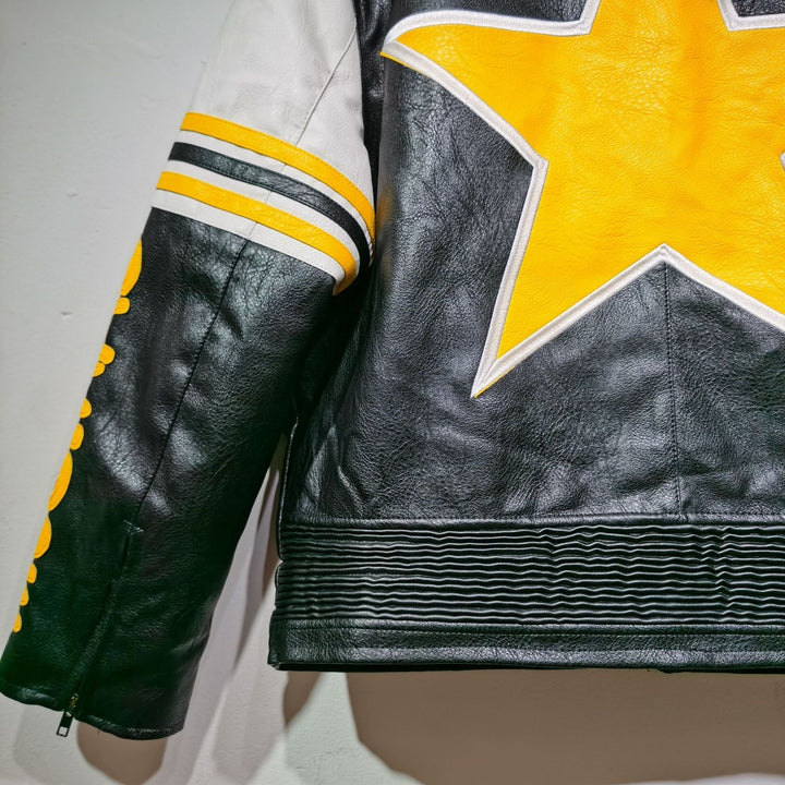 Mustard 2025 Leather Vintage Racing Jacket - Rare Leather Order Now !!
