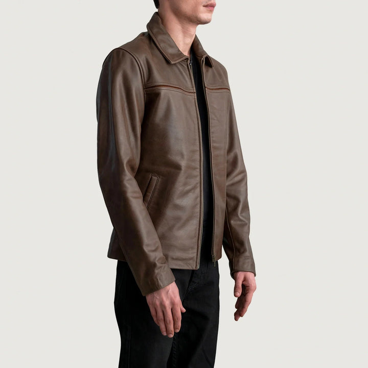 Mystical Pullup Brown Leather Jacket - Rare Leather
