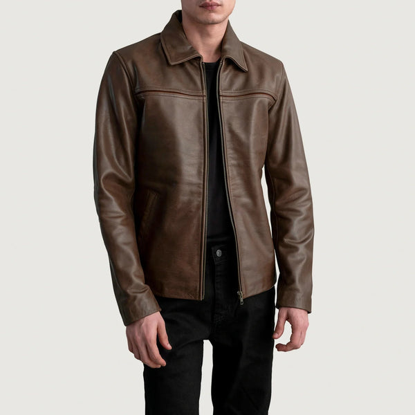 Mystical Pullup Brown Leather Jacket - Rare Leather