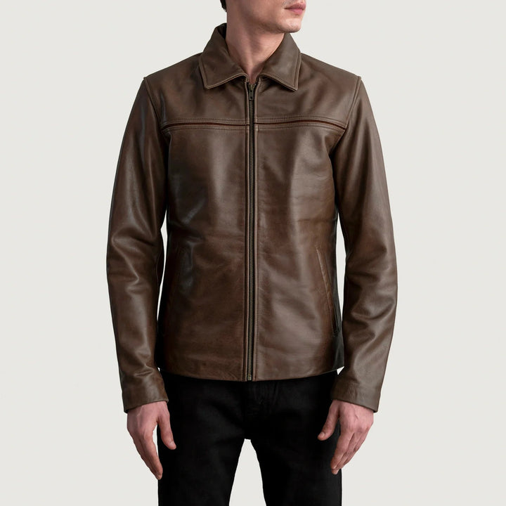 Mystical Pullup Brown Leather Jacket - Rare Leather