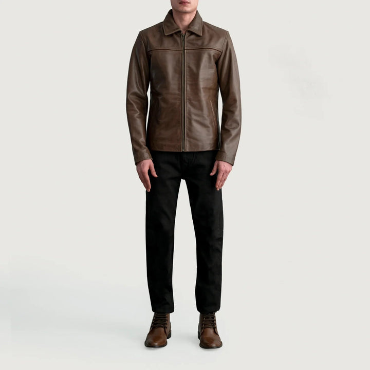 Mystical Pullup Brown Leather Jacket - Rare Leather
