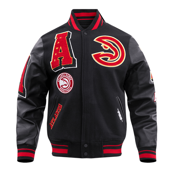 NBA ATLANTA HAWKS MASHUP RIB WOOL VARSITY JACKET - Rare Leather