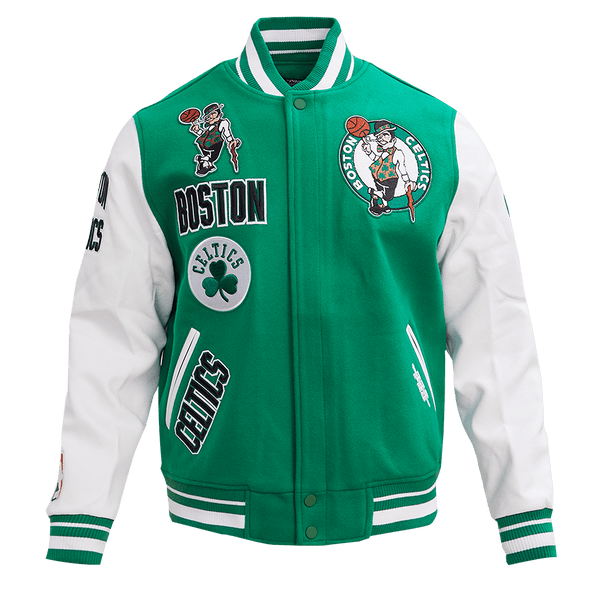NBA BOSTON CELTICS RETRO CLASSIC RIB WOOL VARSITY JACKET - Rare Leather