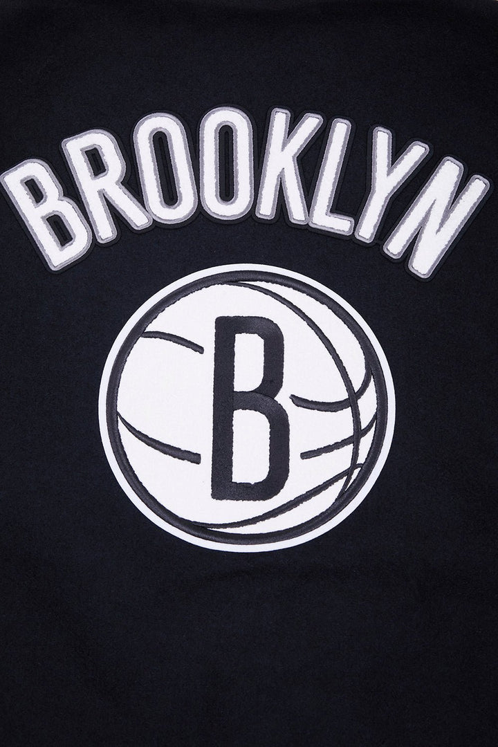 NBA BROOKLYN NETS RETRO CLASSIC RIB WOOL VARSITY JACKET - Rare Leather