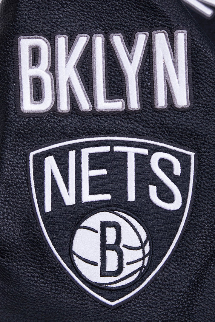 NBA BROOKLYN NETS RETRO CLASSIC RIB WOOL VARSITY JACKET - Rare Leather