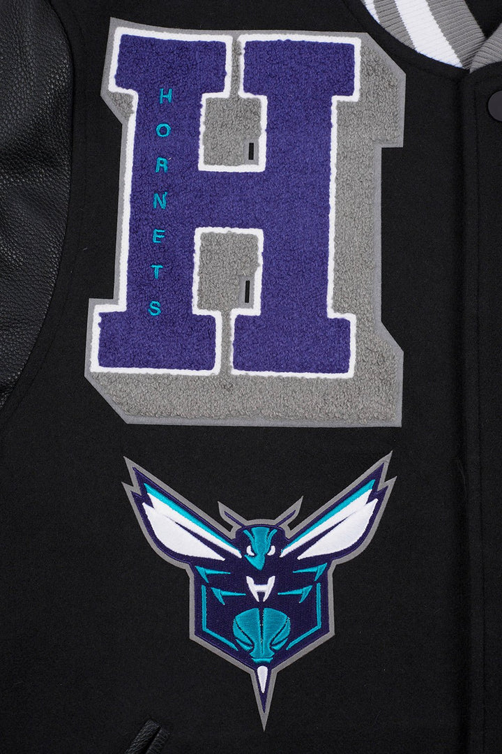 NBA CHARLOTTE HORNETS MASHUP RIB WOOL VARSITY JACKET - Rare Leather