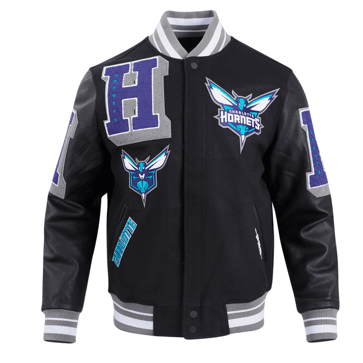 NBA CHARLOTTE HORNETS MASHUP RIB WOOL VARSITY JACKET - Rare Leather