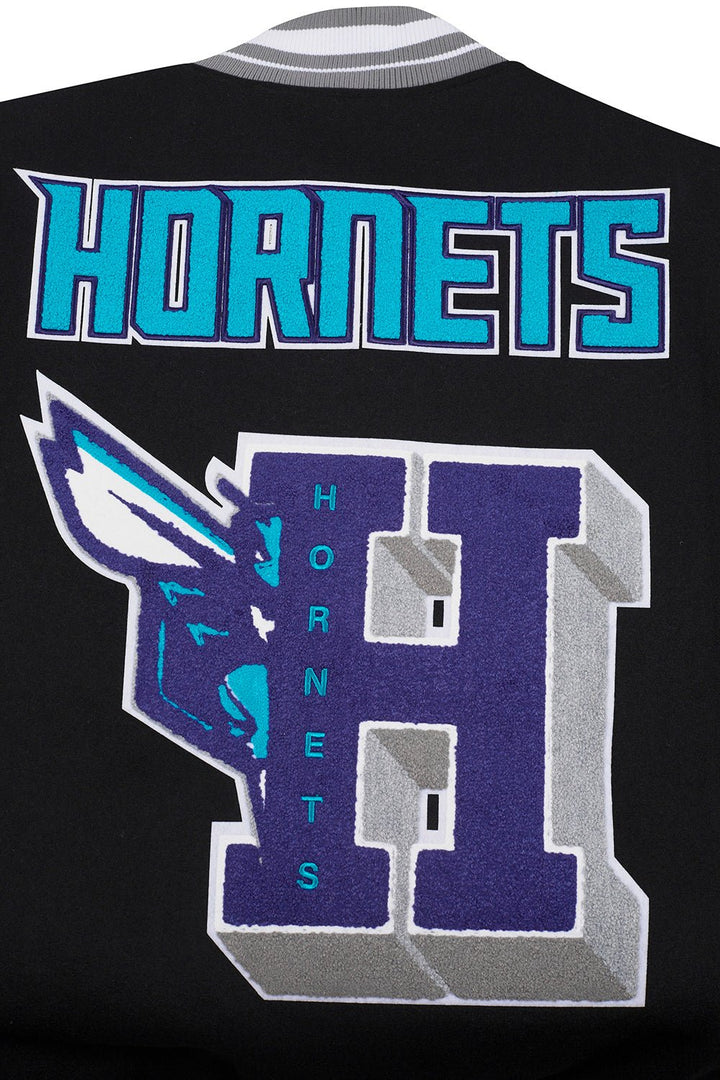 NBA CHARLOTTE HORNETS MASHUP RIB WOOL VARSITY JACKET - Rare Leather