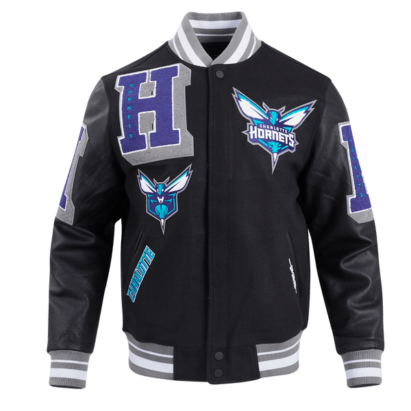 NBA CHARLOTTE HORNETS MASHUP RIB WOOL VARSITY JACKET - Rare Leather
