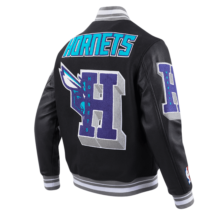 NBA CHARLOTTE HORNETS MASHUP RIB WOOL VARSITY JACKET - Rare Leather